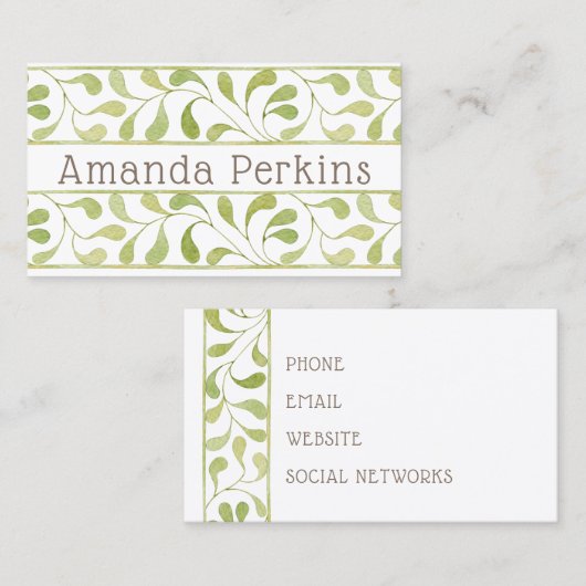 モダン縁ど葉名札 名刺 (正面/裏面)