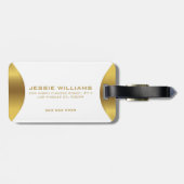 モダン縁ど金ゴールドのラゲージタグ ラゲッジタグ (裏面横)