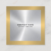 モダン縁ど金ゴールドオンsilver square名刺 スクエア名刺 (正面)