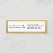 モダン縁ど金ゴールド用ソーシャルメディア スキニー名刺 (裏面)