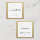 モダン縁ど金ゴールド用ソーシャルメディア スクエア名刺 (正面/裏面)