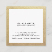 モダン縁ど金ゴールド用ソーシャルメディア スクエア名刺 (裏面)