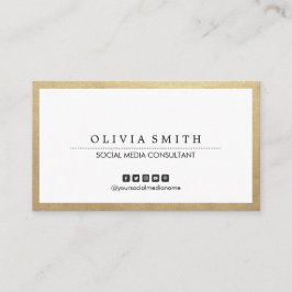 モダン縁ど金ゴールド用ソーシャルメディア 名刺