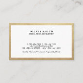 モダン縁ど金ゴールド用ソーシャルメディア 名刺 (裏面)