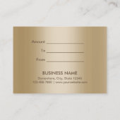 モダン縁ど金ゴールド黒ダマスク商品券 割引カード (裏面)