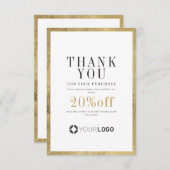 モダン縁ど金ゴールド サンキューカード (正面/裏面)