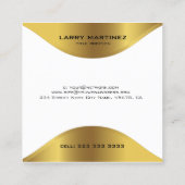 モダン縁ど金ゴールド スクエア名刺 (裏面)