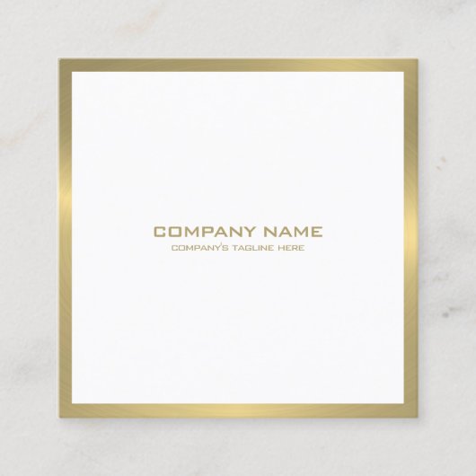 モダン縁ど金ゴールド スクエア名刺 (正面)