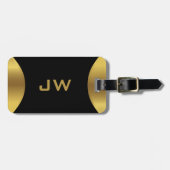 モダン縁ど金ゴールド ラゲッジタグ (正面横)