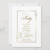 モダン縁ど40歳の誕生日パーティー 招待状 (正面)