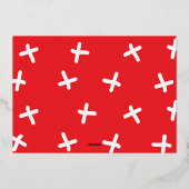 モダン縁ど |金ゴールドと白のクリスマスクロス 箔シーズンカード (裏面)