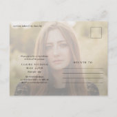 モダン縦写真卒業招待状 ポストカード (裏面)
