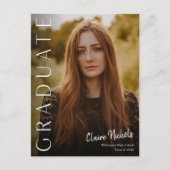 モダン縦写真卒業招待状 ポストカード (正面)