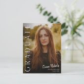 モダン縦写真卒業招待状 ポストカード (スタンド正面)