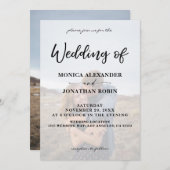 モダン縦写真2結婚式招待状 招待状 (正面/裏面)