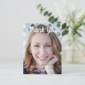 モダン縦写真 卒業ありがとうございます ポストカード (スタンド正面)