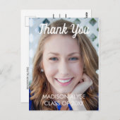 モダン縦写真 卒業ありがとうございます ポストカード (正面/裏面)