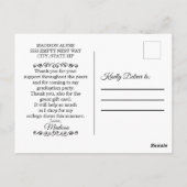 モダン縦写真 卒業ありがとうございます ポストカード (裏面)