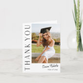 モダン縦写真 卒業 サンキューカード
