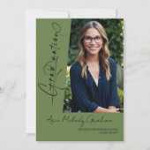 モダン縦書きフォト卒業式 招待状 (正面)