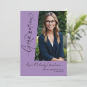 モダン縦書きフォト卒業式 招待状 (スタンド正面)