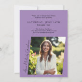 モダン縦書きフォト卒業式 招待状 (裏面)