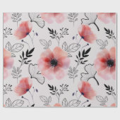 モダン繊細なオレン離れジフローラ ラッピングペーパー (フラット)