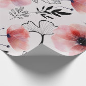 モダン繊細なオレン離れジフローラ ラッピングペーパー (角)