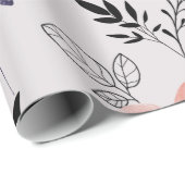 モダン繊細なオレン離れジフローラ ラッピングペーパー (ロールコーナー)