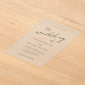 モダン署名スクリプト白黒結婚の アクリル招待状 (レイダウン)