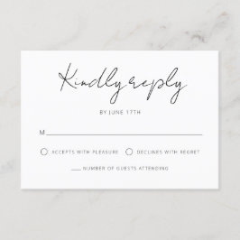 モダン署名スクリプト白黒結婚の 出欠カード