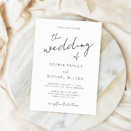 モダン署名スクリプト白黒結婚の 招待状