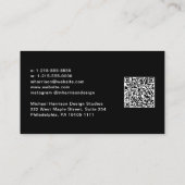 モダン署名スクリプトQRコードプロフェッショナル黒 名刺 (裏面)