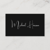 モダン署名スクリプトQRコードプロフェッショナル黒 名刺 (正面)