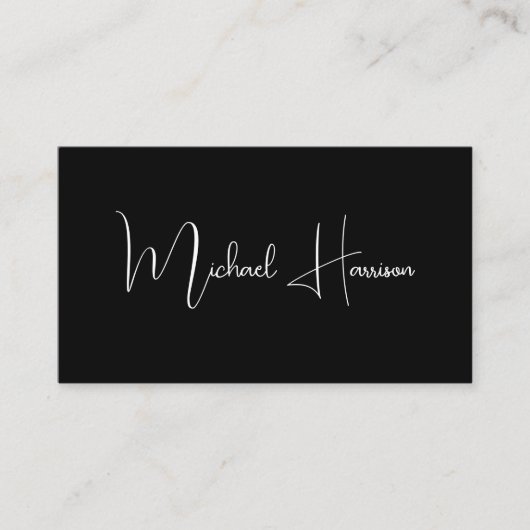モダン署名スクリプトQRコードプロフェッショナル黒 名刺 (正面)