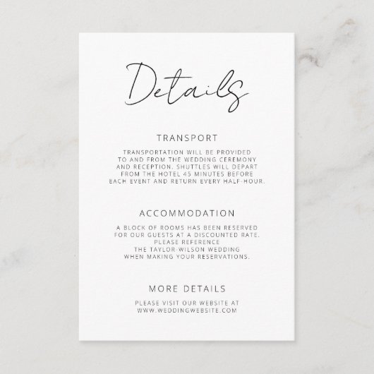 モダン署名スミニマルク結婚トの詳細 エンクロージャーカード (正面)