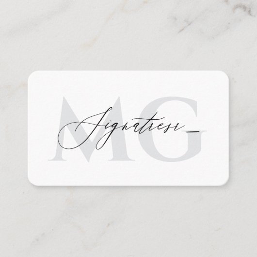 モダン署名プロフェッショナル白エレガント色 名刺 (正面)