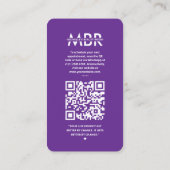 モダン美しいインスタ王室のラムパープルラッシュテック 名刺 (裏面)