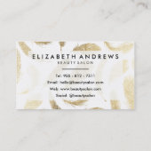 モダン美しいサロンフェイク金ゴールドエレガント羽 名刺 (裏面)