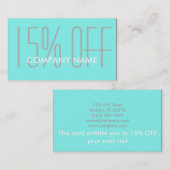 モダン美しいシンプルサロンアクアブルーターコイズ 割引カード (正面/裏面)