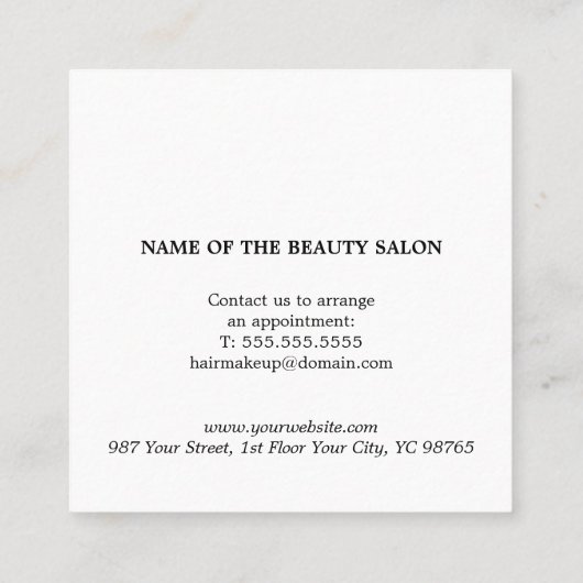 モダン美しいシンプルサロンサンキュークーポンサンキュークーポン 割引カード (裏面)