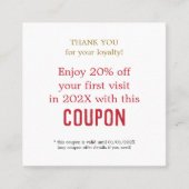 モダン美しいシンプルサロンサンキュークーポンサンキュークーポン 割引カード (正面)
