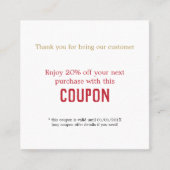 モダン美しいシンプルサロンサンキュークーポンサンキュークーポン 割引カード (正面)