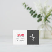 モダン美しいシンプルヘアサロンクーポン 割引カード (スタンド正面)