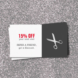 モダン美しいシンプルヘアサロンクーポン 割引カード