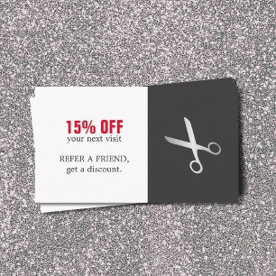 モダン美しいシンプルヘアサロンクーポン 割引カード