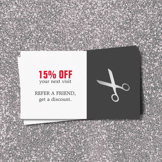 モダン美しいシンプルヘアサロンクーポン 割引カード