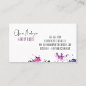 モダン美しいスウォッチメイクアップアーティスト 名刺 (裏面)