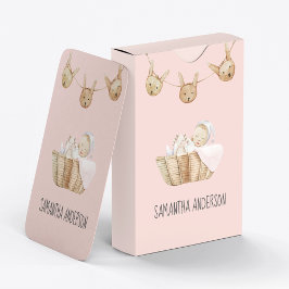 モダン美しいパステルピンクキッド名 トランプ