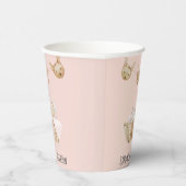 モダン美しいパステルピンクキッド名 紙コップ (右)